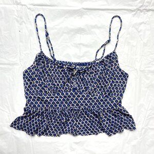 urban outfitters blue and white peplum cami top medium
